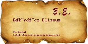 Böröcz Elizeus névjegykártya